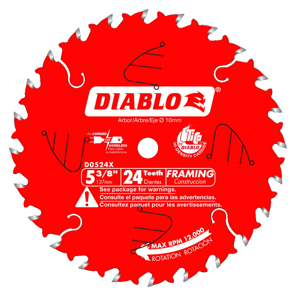 5 3/8'' x 24 Tooth Framing Trim Saw Blade | SAW BLADES