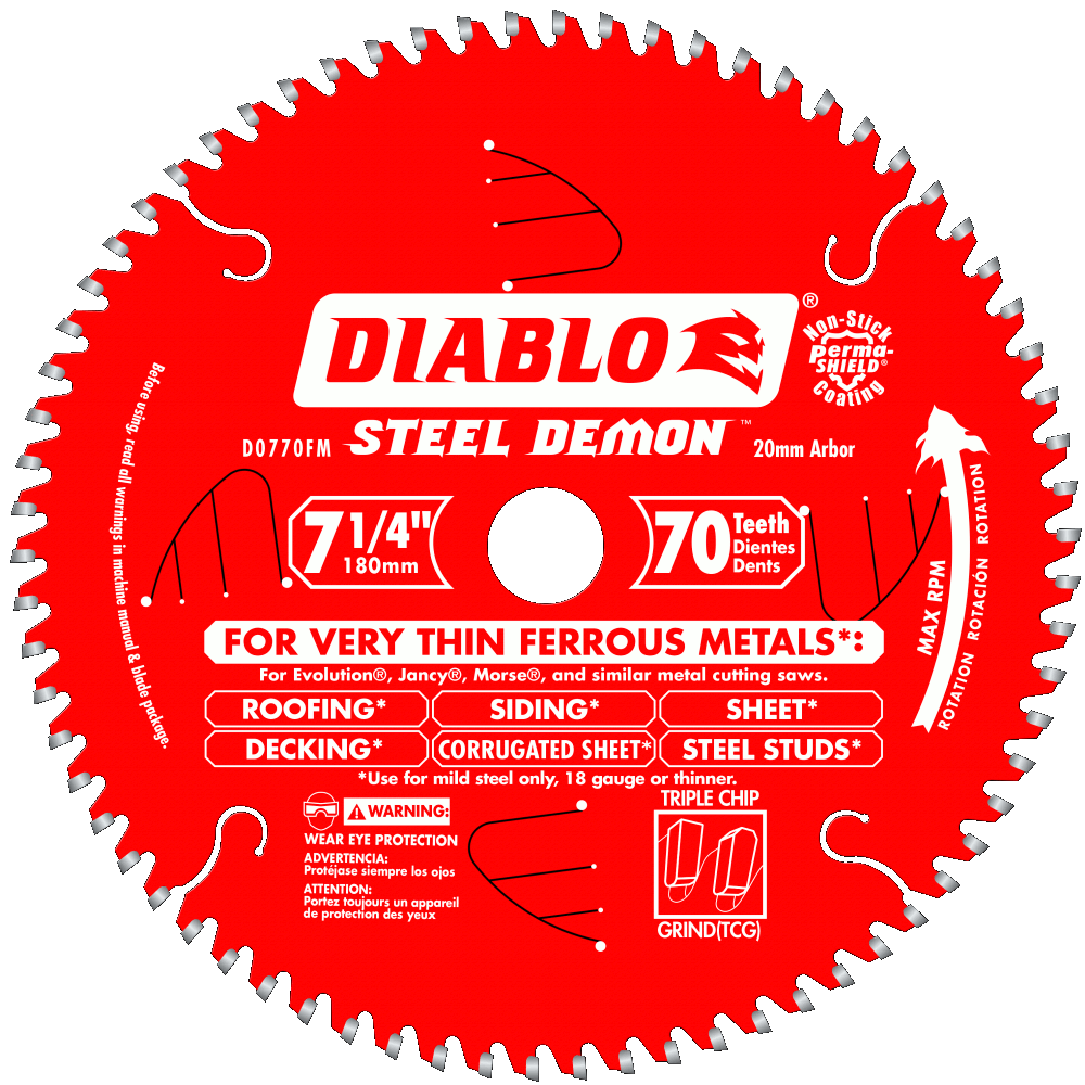 7 1/4'' x 70 Tooth Metal Cutting Saw Blade | SAW BLADES
