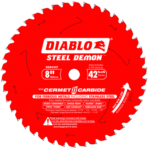 8'' x 42 Tooth Cermet Metal and Stainless Steel Cutting Saw Blade | SAW BLADES