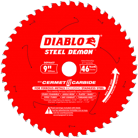 9'' x 46 Tooth Cermet Metal and Stainless Steel Cutting Saw Blade | SAW BLADES