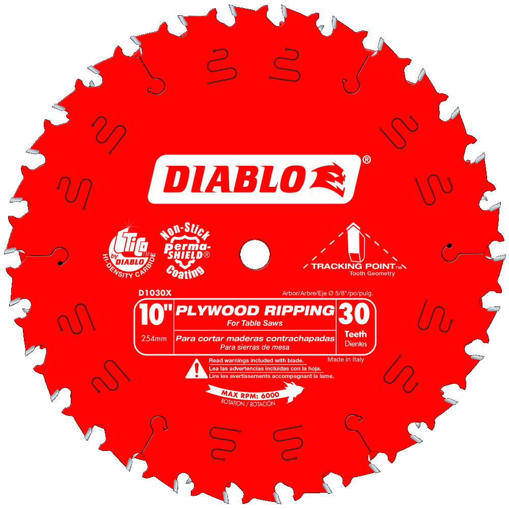 10'' x 30 Tooth Plywood Ripping Blade | SAW BLADES
