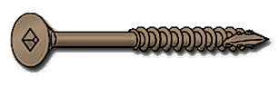 DECK SCREWS FLAT HEAD SQUARE DRIVE #8-10 X 1 1/4'' EVOGUARD BROWN 17 | DECK SCREW
