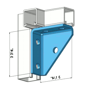 Five Holes Shelf Bracket Right Hand Zinc | General Strut Fittings