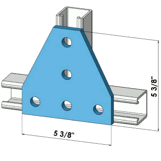 Five Holes Tee Plate Zinc | General Strut Fittings