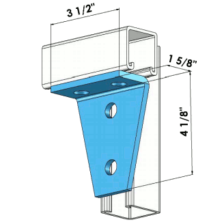 Four Holes Angle Fitting Zinc | General Strut Fittings