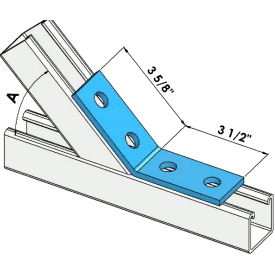 Four Holes 45° Open Angle Zinc | General Strut Fittings