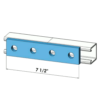 Four Holes Splice Plate Zinc | General Strut Fittings