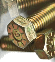 VIS HEXAGONALES 7/8''-9 x2 1/2'' ACIER JAUNE ZINC GRADE 9 | VIS HEXAGONALES