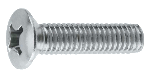 MACHINE SCREW M8-1.25 16MM OVAL HEAD PHILLIPS DRIVE ZINC STEEL GRADE 4.8 | MACHINE SCREW