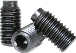 VIS DE JEU À DOUILLES #6-32 x3/16'' ACIER NOIR OXYDE GRADE 12.9 DEMI CHIEN | VIS DE RÉGLAGE À DOUILLE