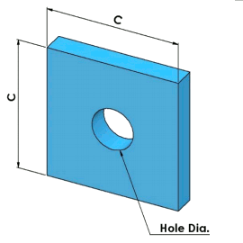 1/2'' X 2'' Steel Washer Plate Stainless Steel Grade 316 | General Strut Fittings