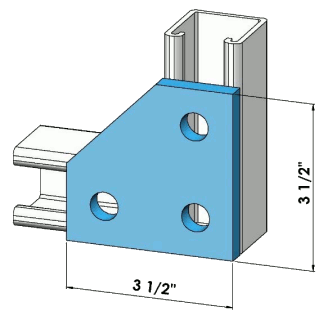 Three Holes Corner Plate Zinc | General Strut Fittings