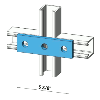 Three Holes Splice Plate Zinc | General Strut Fittings