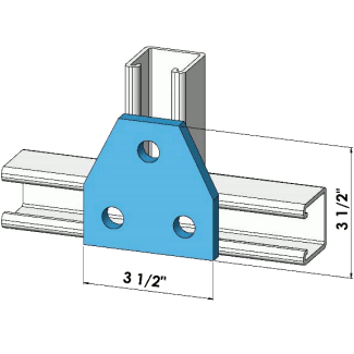 Three Holes Tee Plate Zinc | General Strut Fittings