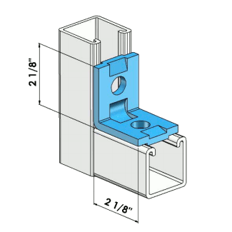 Two Holes 90° Fitting No Twist Zinc | General Strut Fittings