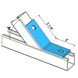 Two Holes 60° Open Angle Zinc | General Strut Fittings