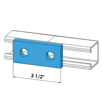 Two Holes Splice Plate Zinc | General Strut Fittings