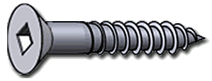 WOOD SCREWS FLAT HEAD SQUARE DRIVE #8 x 2 1/4'' ZINC | WOOD SCREW