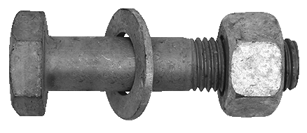 STRUCTURAL BOLTS 1 1/2x 6'' + A563 NUT + F436 WASHER A325 HOT DIPPED GALVANIZED | STRUCTURAL BOLT